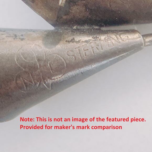 VTG Signed Stuart Nye 50s 60s Copper, Sterling Silver Double Flower Brooch Pin - Picture 9 of 13